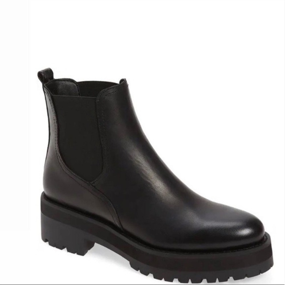 Sam Edelman Laguna Chelsea Boots Women 11 Black Leather Lug Sole Platform Ankle